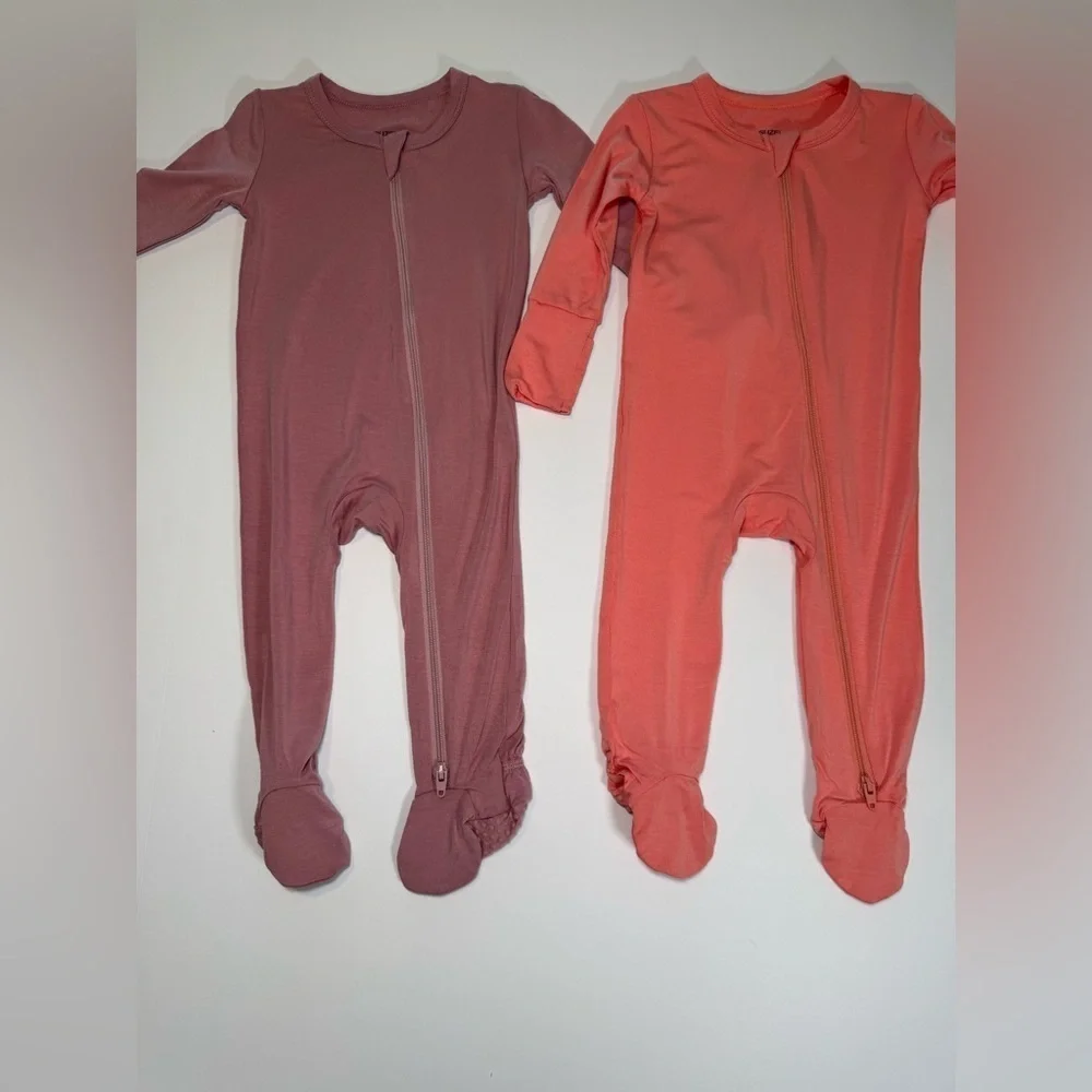 Suzel Baby Girl Bamboo Zip Romper Pajamas Lot Size 0-3M